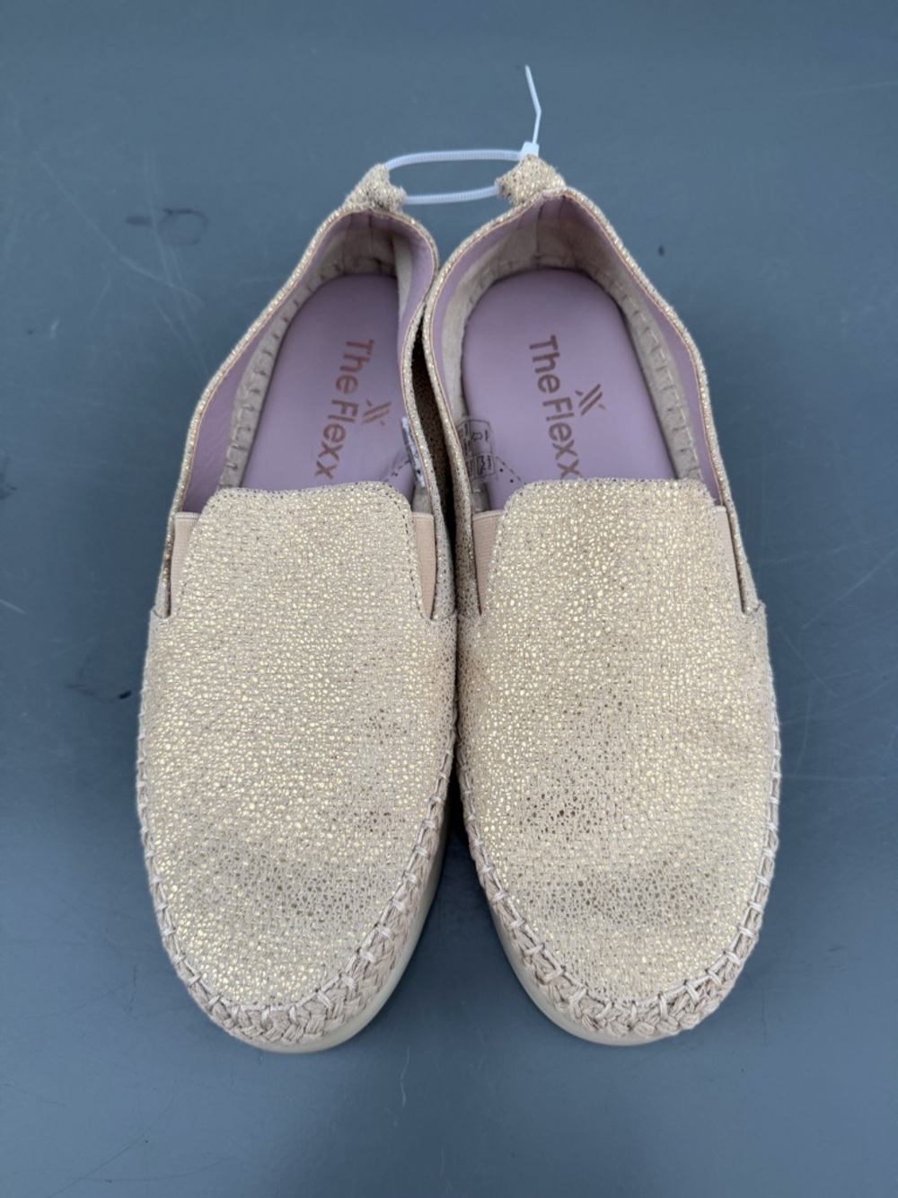 THE FLEXX Glittered Gold Slip-On Espadrille Flats